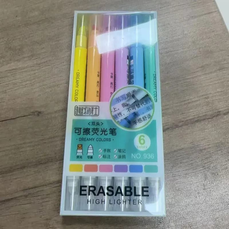 6 pezzi evidenziatori cancellabili pennarelli pastello penna fluorescente a doppia punta per disegno artistico scarabocchi marcatura cancelleria per ufficio scolastico