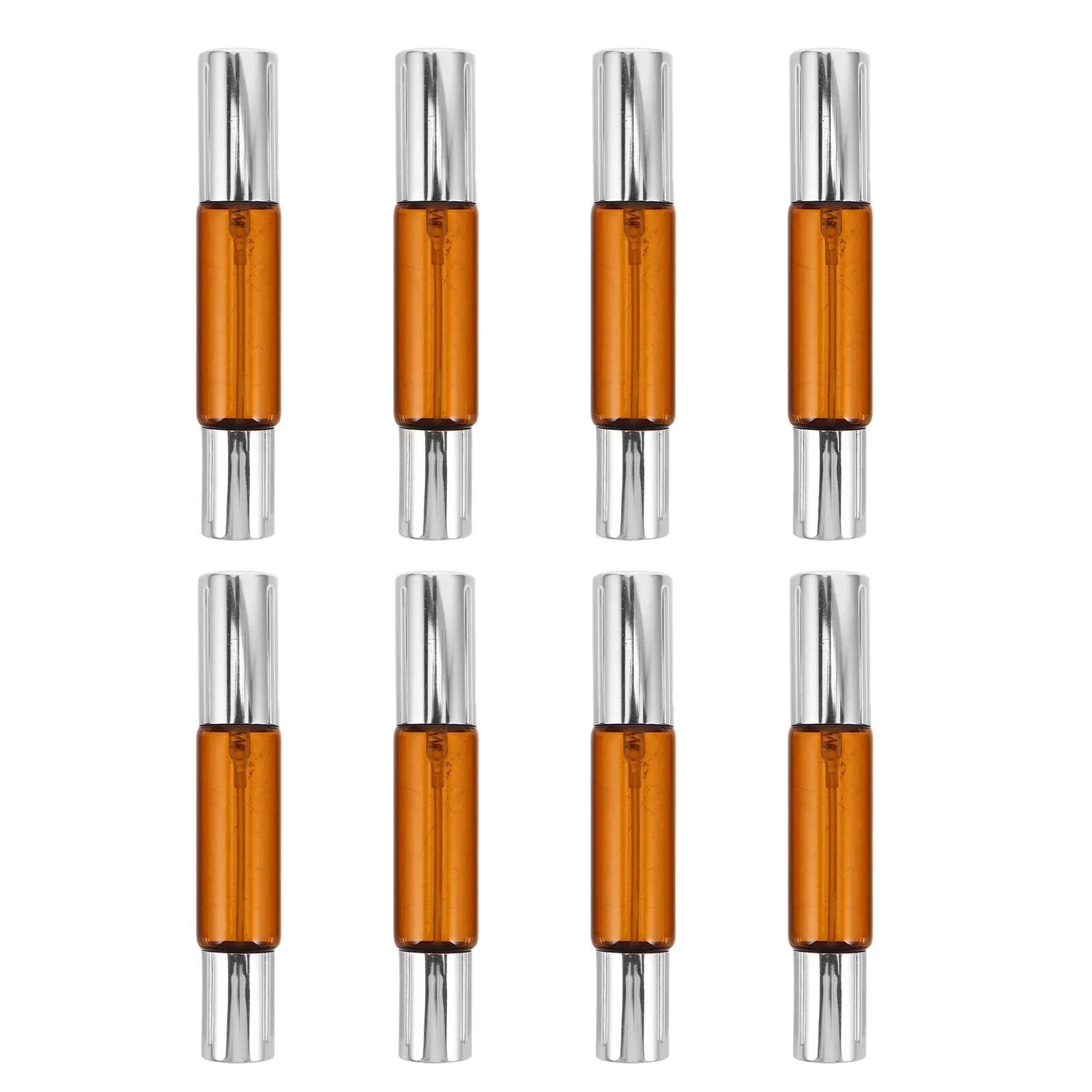 Amber Glass Essential Oil Roller Bottles 10ml 8 Pack Dual Head Leakproof Refillable Perfume Spray Travel Set