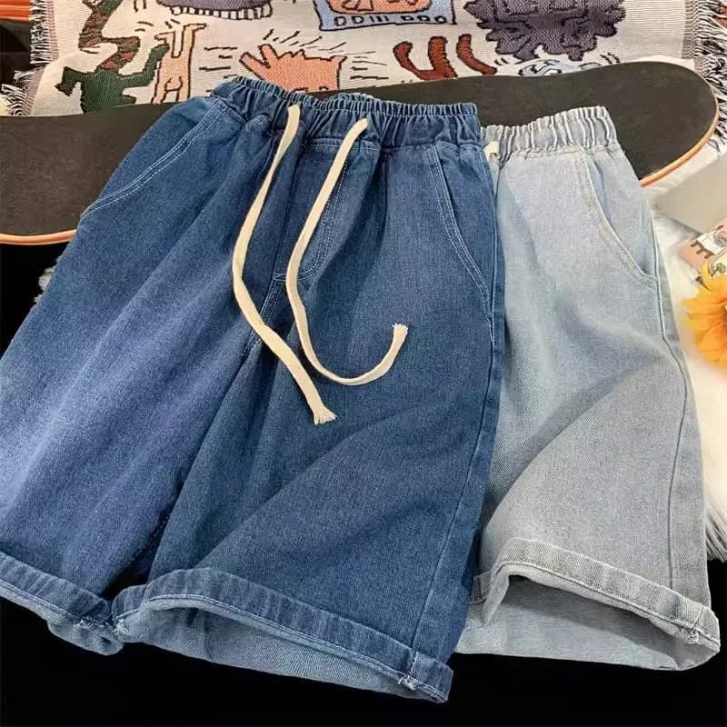 Pantaloncini Larghi in Denim da Uomo, Stile Casual, Gamba Larga, Jorts Y2K Vintage Hip Hop Skateboard, Jorts Lunghi da Uomo Streetwear