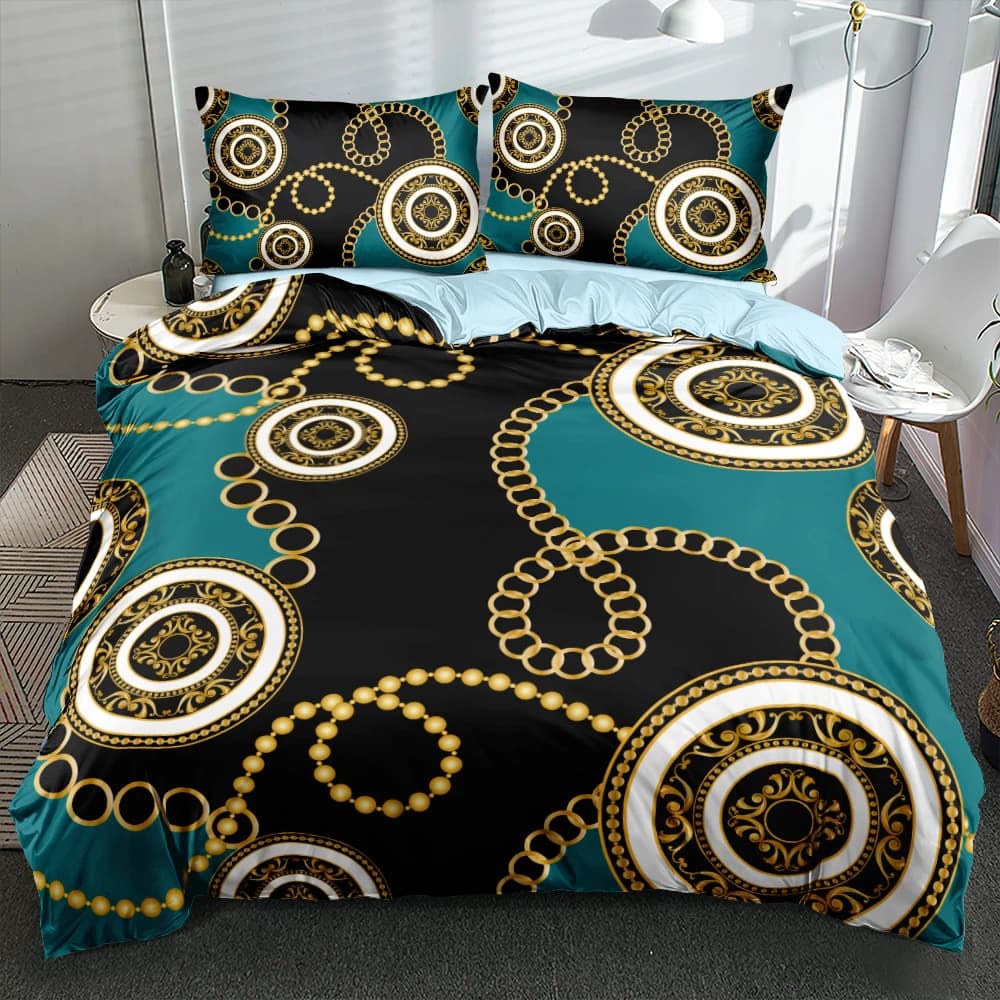 Biancheria da letto 3D di lusso Euro A/B double-face Set trapunta/fodera piumino barocco Twin Queen King Size 265x230cm Set biancheria da letto per camera da letto