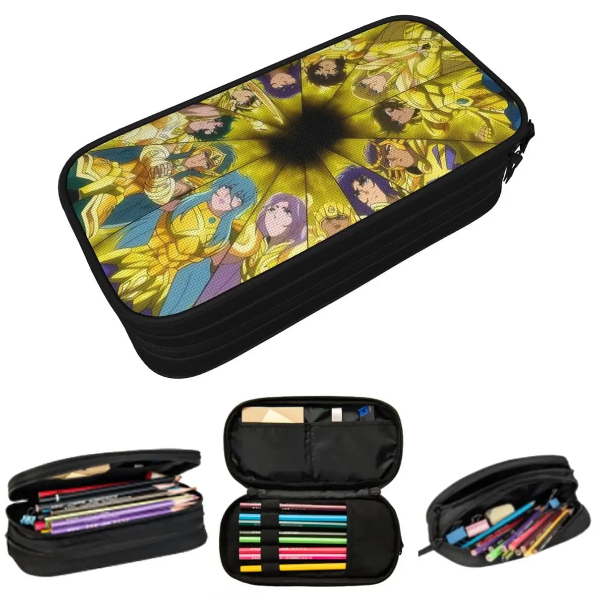 Astuccio portapenne 12 Cavalieri d'Oro di Saint Seiya per studenti, astuccio per matite, articoli di cancelleria, porta penne