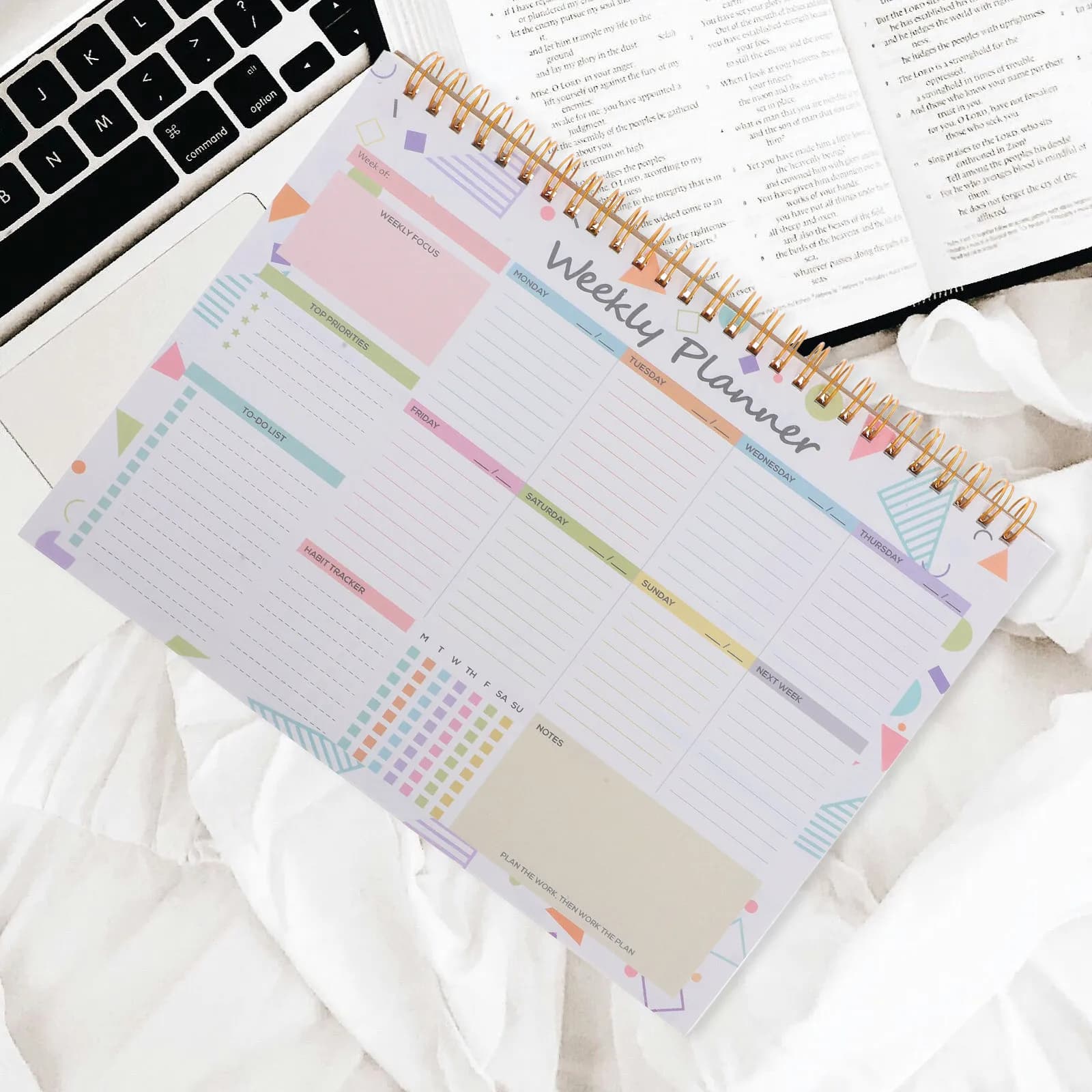 Weekly Planner Spiral Notebook B5 Robust Paper Cover Double Wire Binding Work Clock-in Task Notebook Weekly Organizer Planner