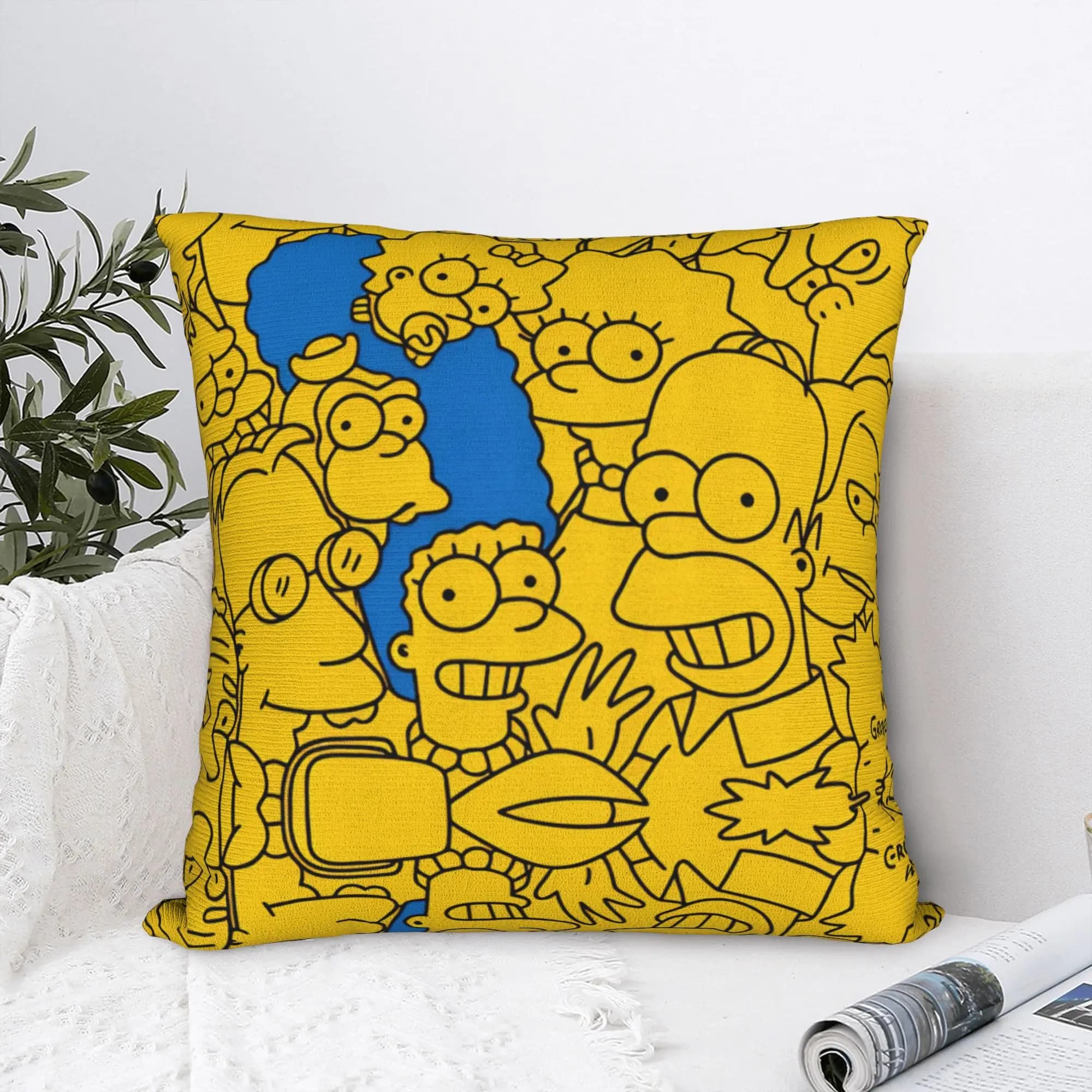 Federa per cuscino con disegno a contorno nascosto di Marge Simpson, comoda fodera per cuscino per divano, decorazione per la casa, federe originali