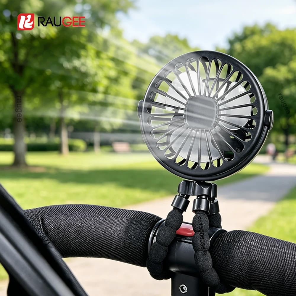 Mini ventilatore multifunzionale Octopus ricaricabile tramite USB, piccolo ventilatore fisso, desktop portatile per passeggino, bicicletta con vento morbido