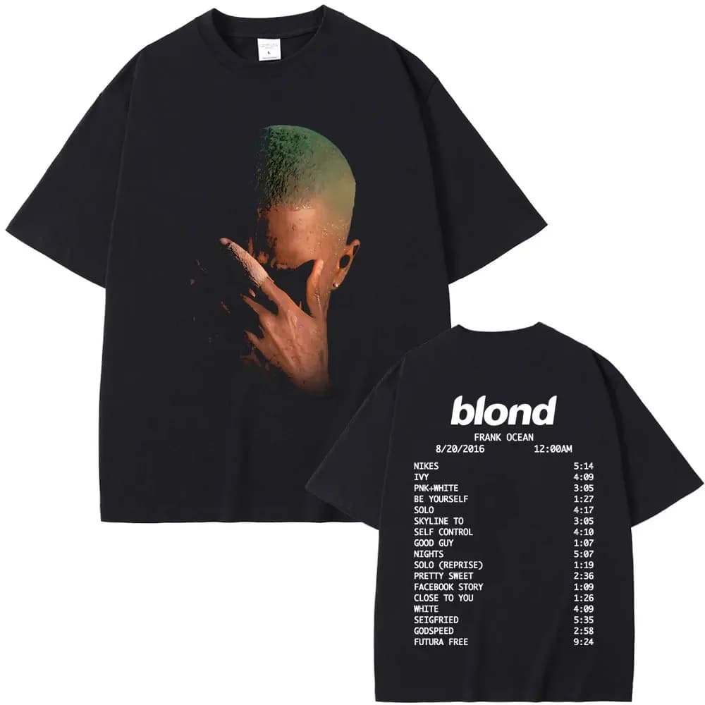 Rapper Frank Fashion Vintage Graphic T-shirts Men Women Ocean Hip Hop Trend T Shirts Blond T-shirt Man Tshirt