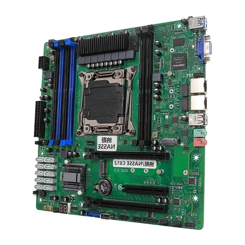 Scheda Madre NAS X99 C612 per 10 Dischi, Stoccaggio Split, Routing Software, Server IPC