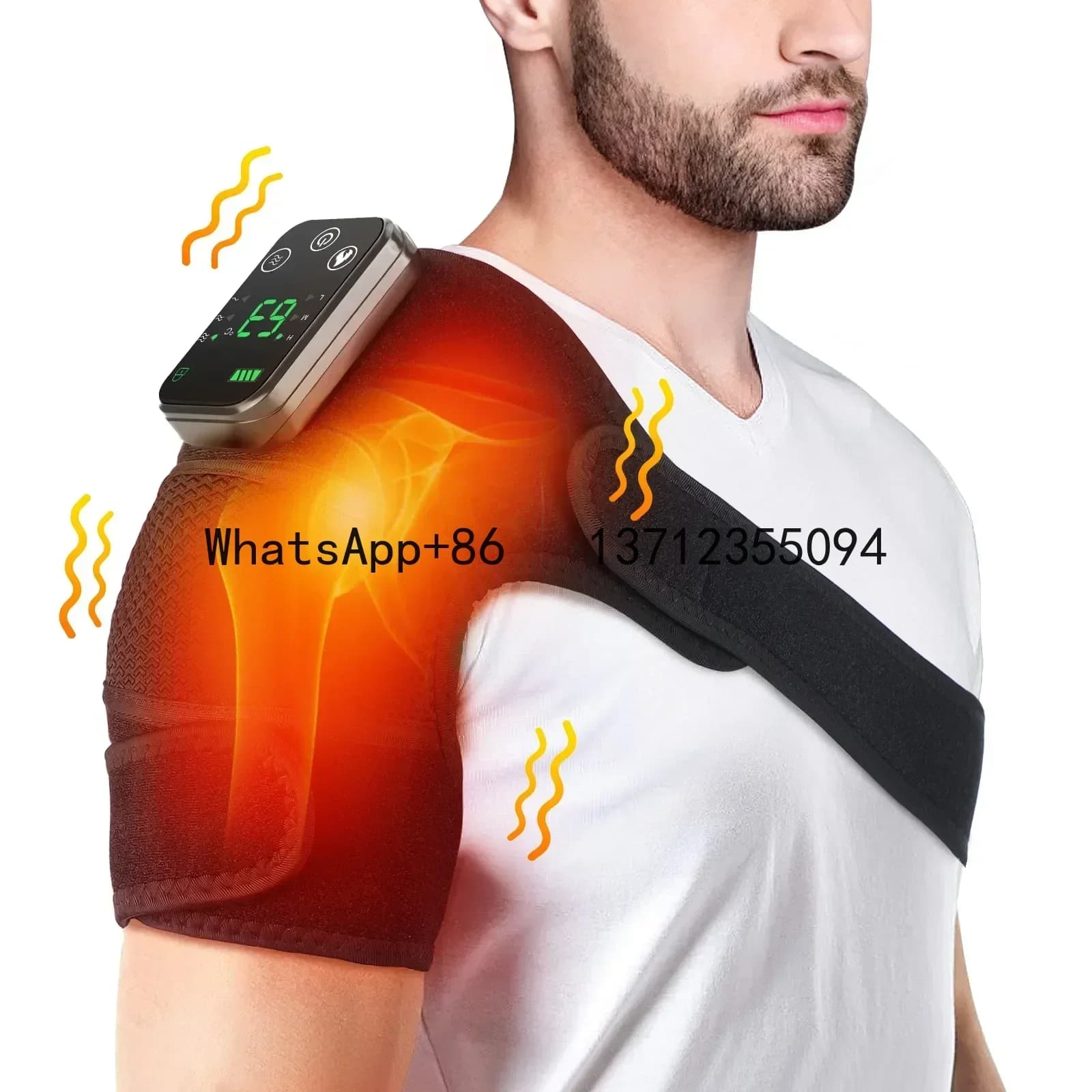 Riscaldamento elettrico Cuscino per massaggio alle spalle Impacco caldo Massaggiatore per ginocchio Supporto per gomito Massaggio a vibrazione