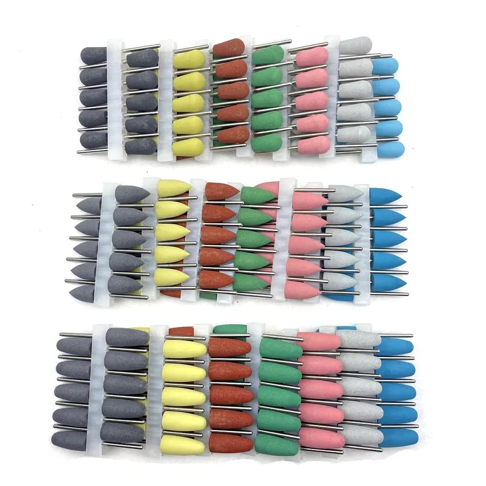 10 pcs/set 2.35mm Dentale Silicone Rubber Polishers Plishing Tooth Whitening Plishing Trapano Polishing Dentale Nail Drill
