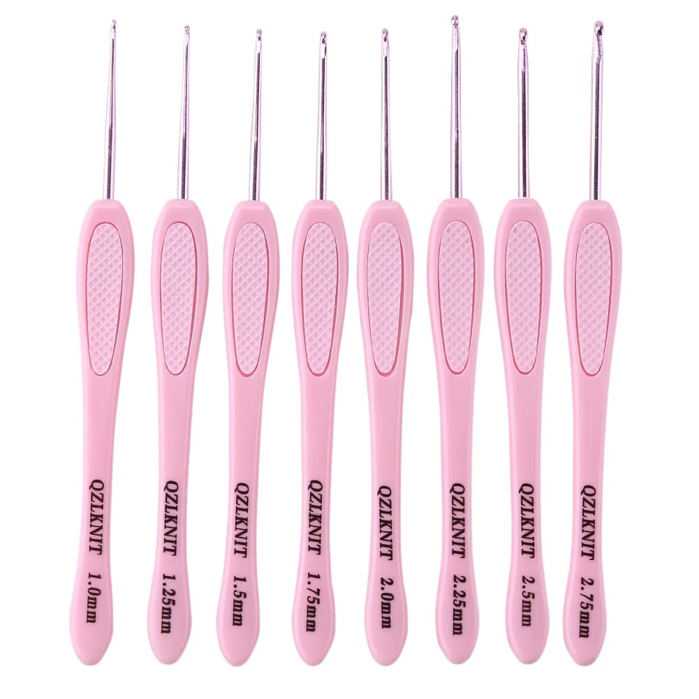 8 pezzi set di ferri da maglia circolari con uncinetto, manico in plastica, alluminio, tessitura fai da te, artigianato, cucito, strumenti artigianali
