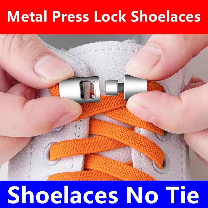 Lacci pigri con chiusura a pressione in metallo rapido senza lacci Lacci elastici Sneaker Lacci per scarpe senza cravatta Lacci per scarpe per bambini per adulti per scarpe
