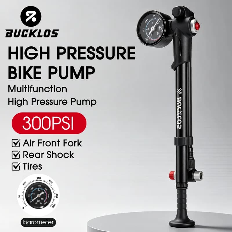 BUCKLOS Bicycle Air Pump 400/300PSI High Pressure Bike Air Fork Pump Bicycle Rear Shock Tire Inflator Bike Portable Pump