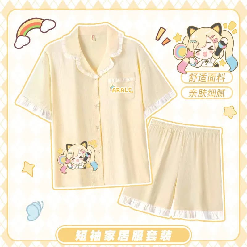 BanGDream Nakamachi Arale Miyanaga Nonoka‌ Cosplay Pajamas Nighty Cartoon Nightgown Nightclothes Pyjamas Sleepwear Gifts