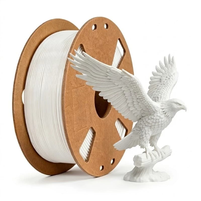 Filamento PETG per Stampante 3D 1.75mm, Bobina da 1kg (2.2lbs) con Avvolgimento Ordinato e Durevole, Filamento ad Alta Resistenza, Bianco