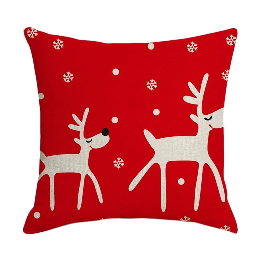 ABSJ-Fodera per cuscino quadrata natalizia, decorazione per la casa, fodere per cuscini in lino, copricuscini per divano, auto, motivo cervo, regalo 45X45 cm