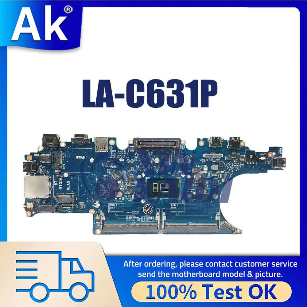 Per Dell Latitude E5470 Scheda Madre Del Computer Portatile LA-C631P 0HCP0K 0C0NC4 00VJ1G 00VJ1C i3 i5 6th Gen CPU Notebook Mainboard Testato OK