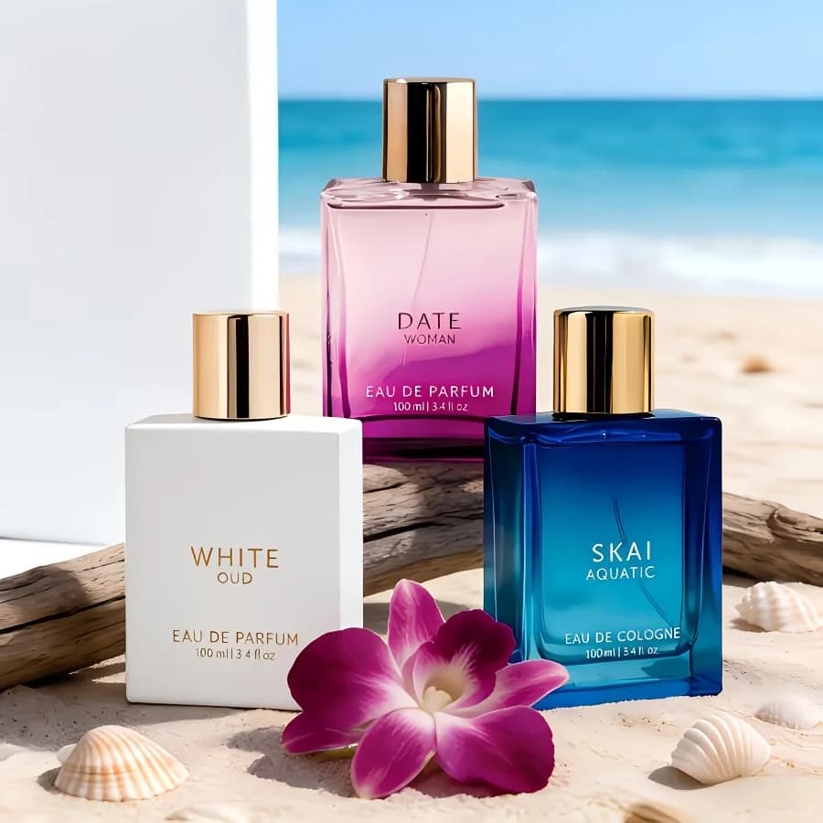 Three luxurious and different perfumes perfume are available: (DATE WOMAN, WHITE OUD, SKAI AQUATIC) durable fragrance for men and women, which is the perfect gift for festivals and birthdays