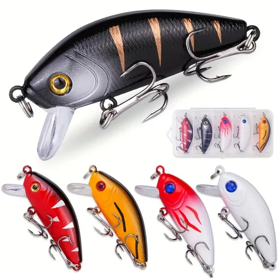 5 pcs/box Minnow Crankbaits Fishing bait Swimbait Artificial Wobblers Dure Wobblers for Luccio Train Fishing Equipment for Carpa
