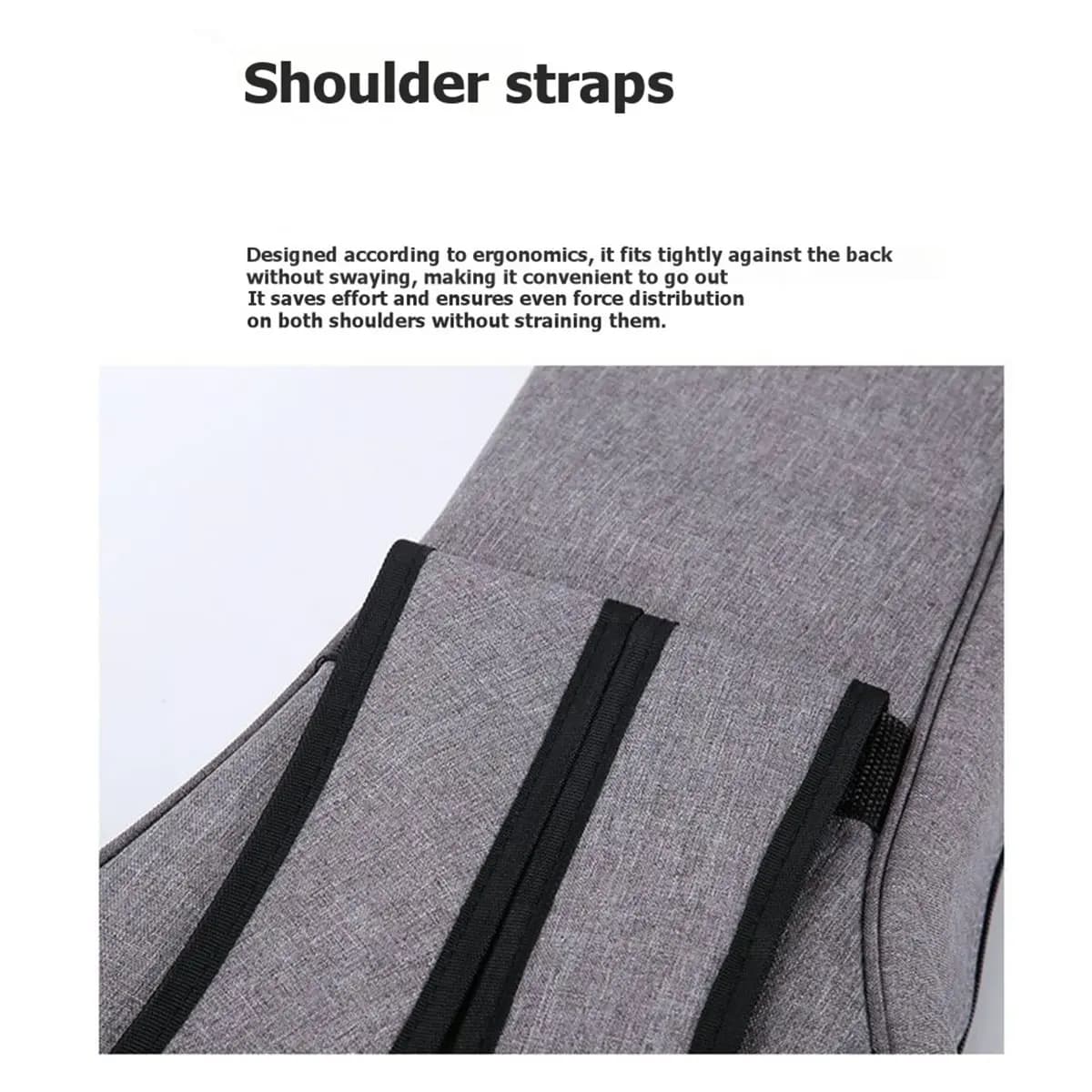 Borsa per Basso AD12 con Doppie Cinghie, Zaino Imbottito Morbido per Accessori Audio, per Chitarra 40/41 Pollici, Borsa per Ukulele