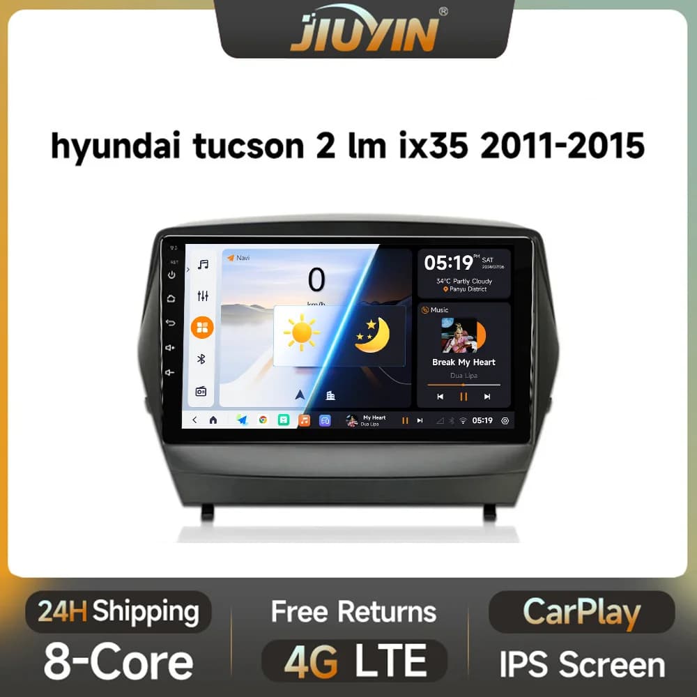 JIUYIN Autoradio For Hyundai Tucson 2 LM IX35 2009-2015 Carplay Auto DSP 2din Android Multimedia Video Player GPS Navigation