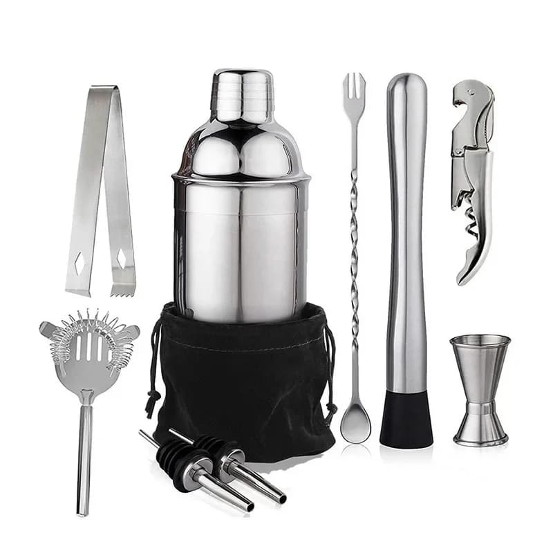 Stainless Steel Cocktail Shaker Bartending Tools Martini Sharker Drink Mixer Set With Storage Bag Bartender Kit 6/7/10pcs