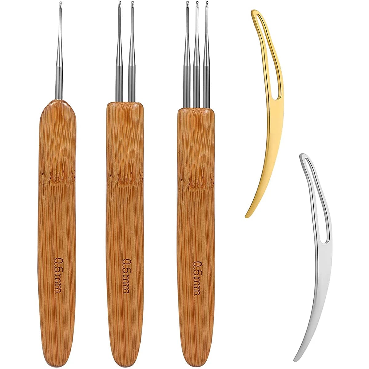 Kit di 5 uncinetti per dreadlock, strumento per intrecciare capelli, ago per dreadlock, uncinetto fai da te, strumento per intrecciare capelli, strumento per lavori artigianali a maglia