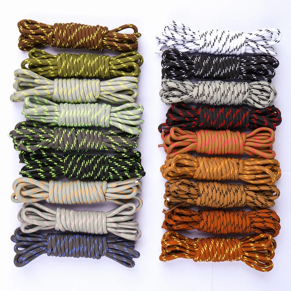 Round Solid Shoelaces for Sneakers Outdoor Hiking Martin Boots Tooling Sports Shoe Laces Adult Kids Flower Dots Shoelaces 1 Pair shoe laces no tie shoelaces shoe lace charms for sneakers