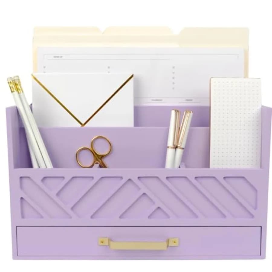 Organizzatore Postale in Legno da Tavolo con Cassetto, Organizzatore da Scrivania con Cassetti, Classificatore di Posta da Tavolo, Porta Lettere