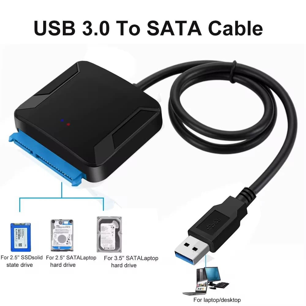 Cavo USB 3.0 a SATA Convertitore adattatore per disco rigido USB 3.0 Adattatore SSD HDD esterno da 2,5/3,5 pollici per laptop Xbox One Xbox 360 PS4