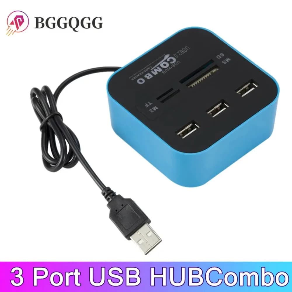 BGGQGG USB Hub Combo 3 porte USB 2.0 lettore di schede Micro SD/TF USB Splitter Hub Combo tutto In uno per accessori per Computer PC