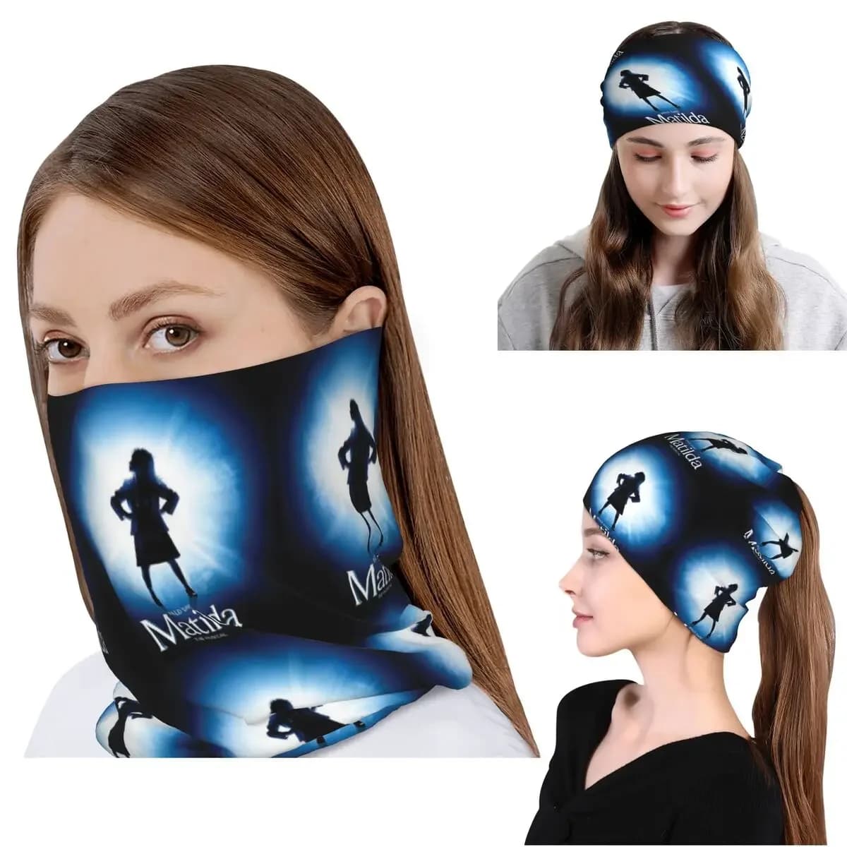 Roald Dahl Matilda The Musical Bandana Neck Gaiter Wrap Scarf Multifunction Face Mask Beanies Hat Unisex Adult Breathable
