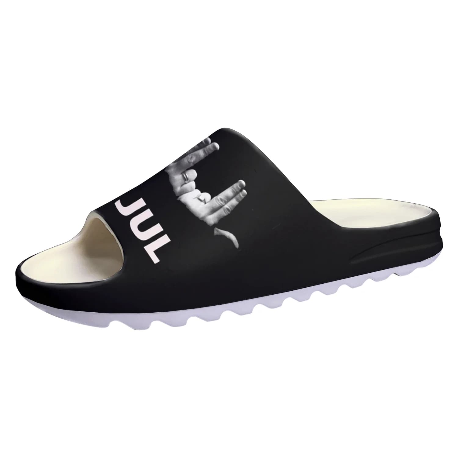Popular Custom slippers with Rapper JuL Soft Sole, for Men, Women and Teenagers, Fashion shoes for Bathroom and Home, Custom Water Shoes