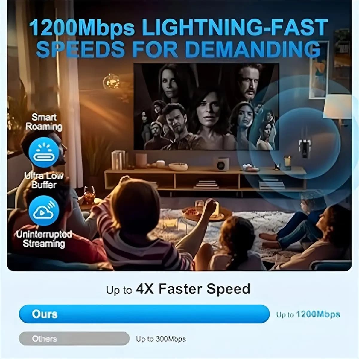 1200Mbps 2.4G 5GHz Ripetitore WiFi Wireless Dual Band WiFi Extender 802.11ac Gigabit Amplificatore Router A Lungo Raggio EU-PLUG