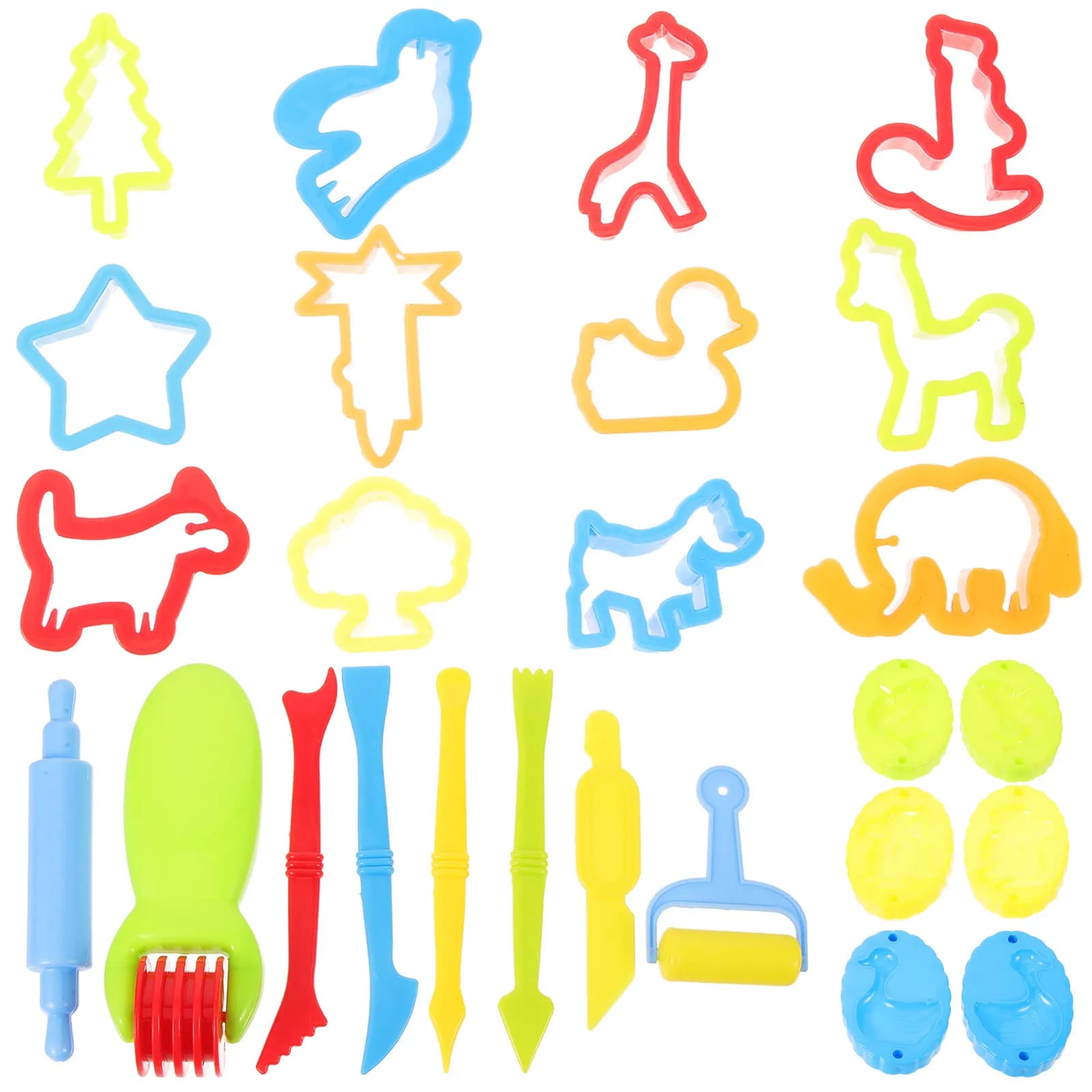 Set di Attrezzi per Pasta Modellabile per Bambini, Kit Sicuro e Non Tossico per Modellare l'Argilla, Gioco Creativo per Tagliare, Stendere e Modellare