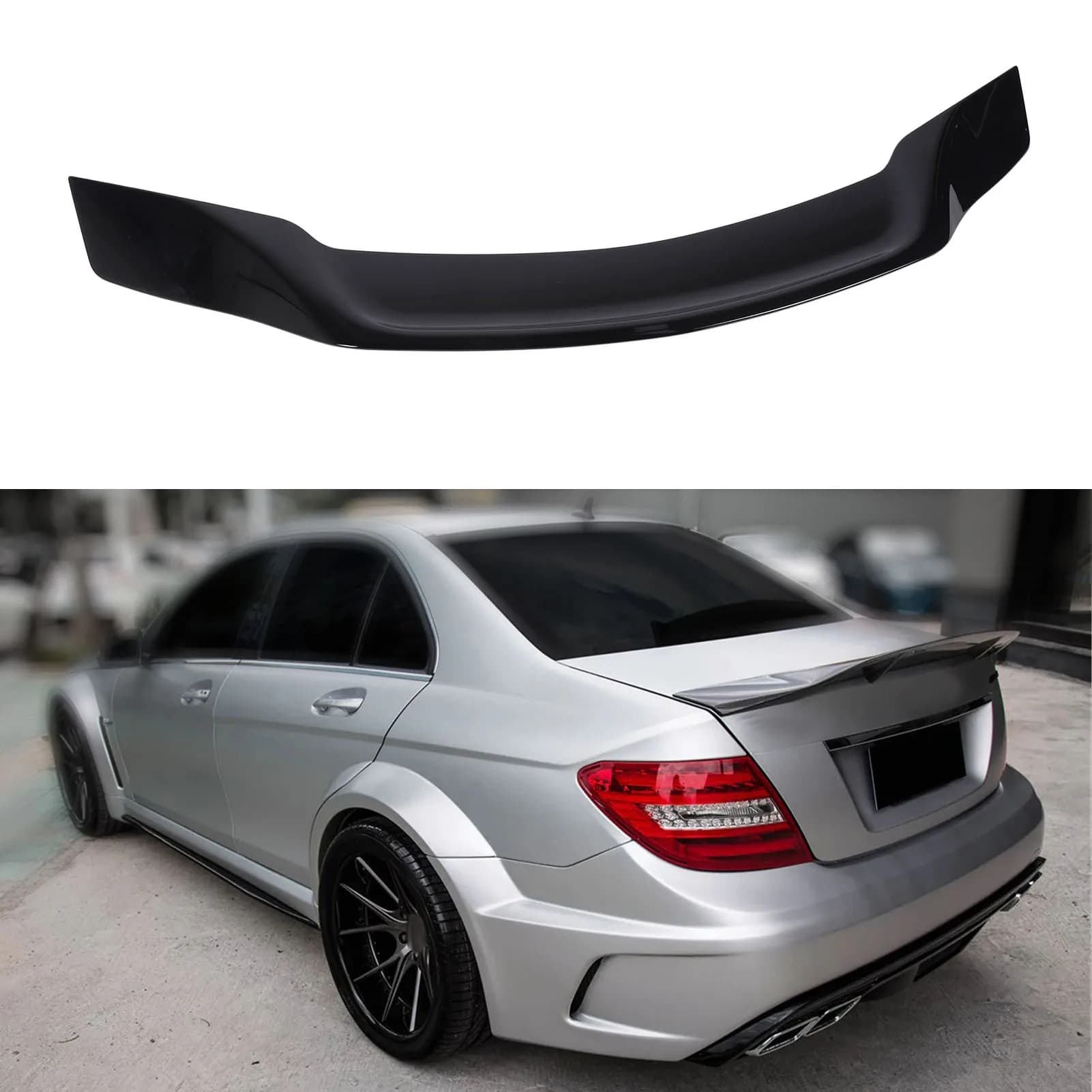 Spoiler Posteriore per Auto Stile RT Nero Lucido Migliorato per Mercedes-Benz Classe C W204 C180 C200 C250 C300 C350 C63