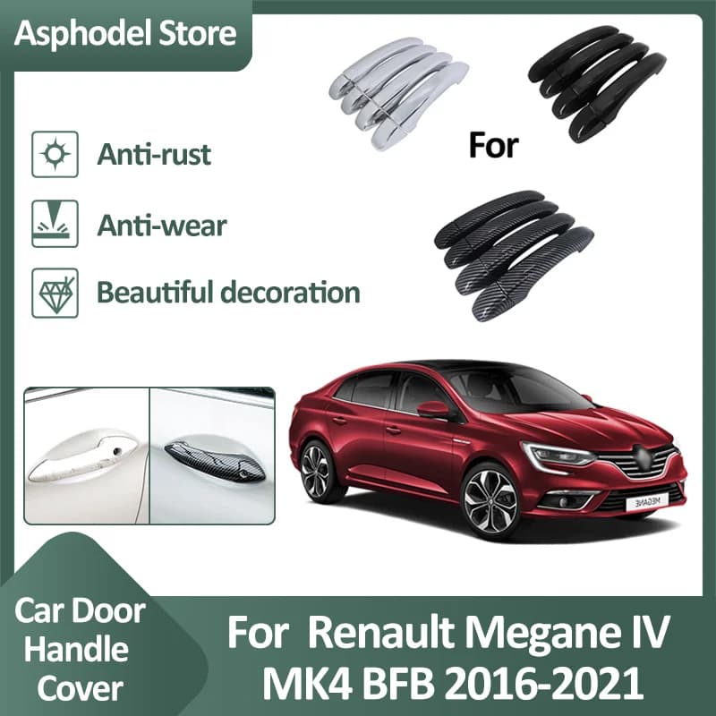 Maniglia della porta Copertura Trim Per Renault Megane 4 IV MK4 BFB 2016 ~ 2021 2020 Auto Esterno di Lusso Chrome Gloss Atuo Accessori adesivi