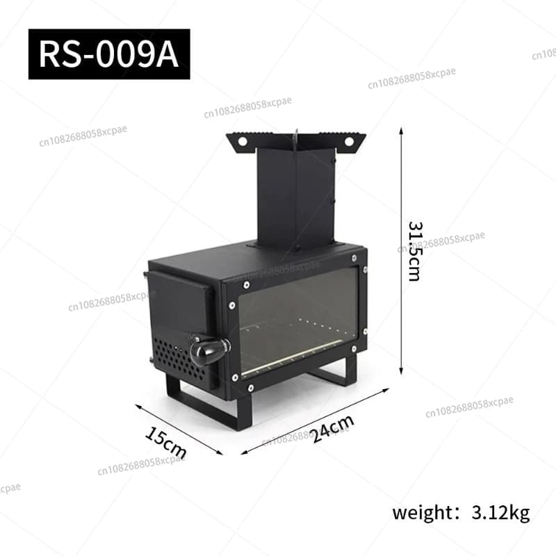 Stainless Steel Outdoor Wood Stove Camping Picnic Rope Big Fire Matchbox