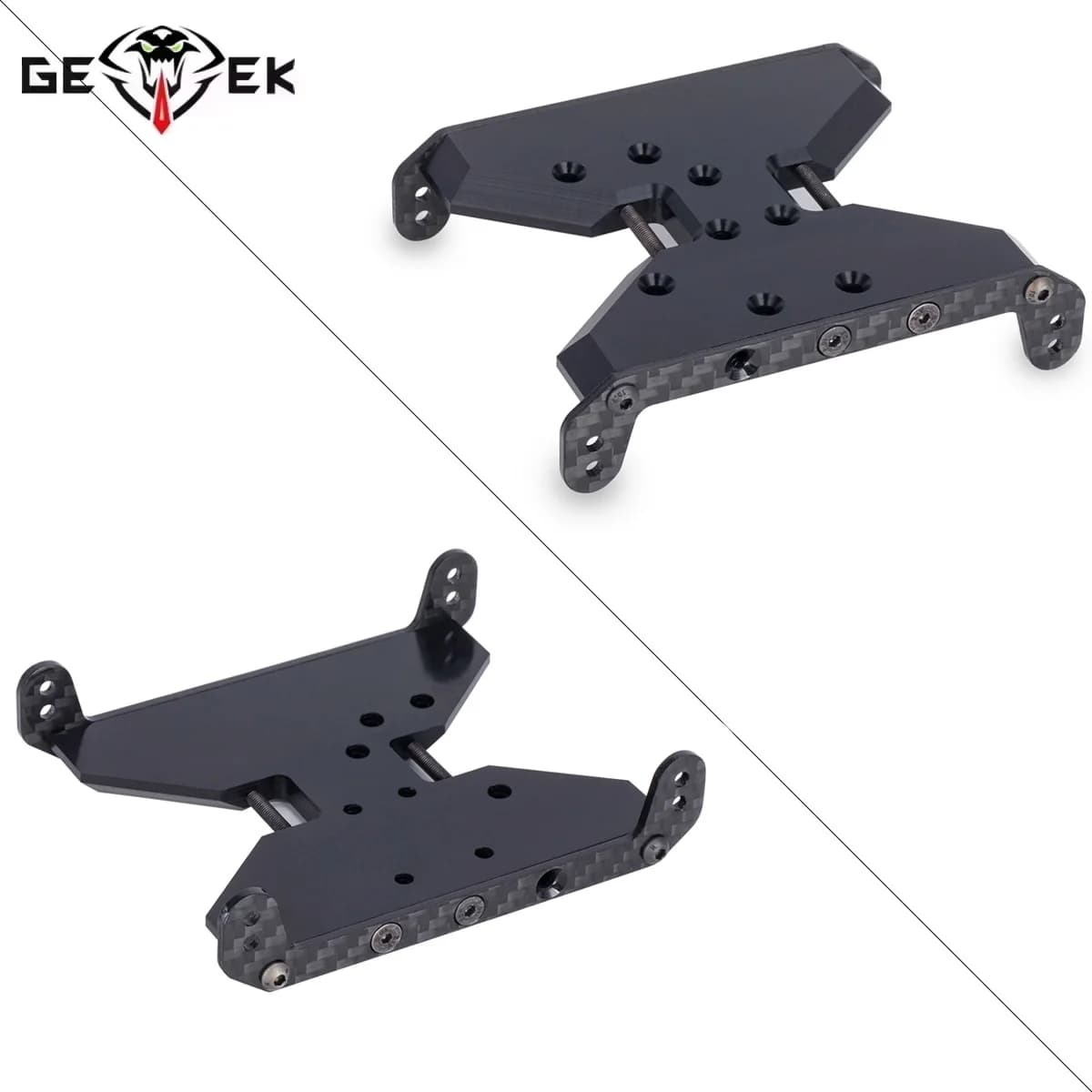 Piastra paramotore del telaio in fibra di carbonio Piastra di trasmissione Delrin per 1/10 RC Crawler Car Axial SCX10 Capra 1.9 UTB F9 Parti di aggiornamento