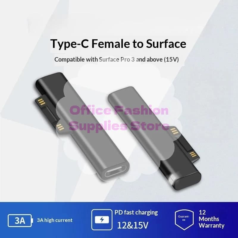 PD Fast Charging Adapters TypeC Power Supply Charger Connecting For Surface Pro X 8 7 6 5 4Go Book Converter Plug