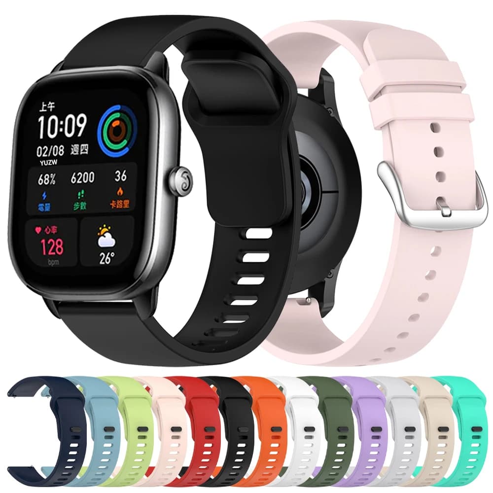 Cinturino in silicone per Amazfit GTS 4 3 2 mini 20mm 22mm cinturino Smartwatch per Amazfit Balance 2/GTR 4 3 2/Active 2/Bip 6 5 3 braccialetto