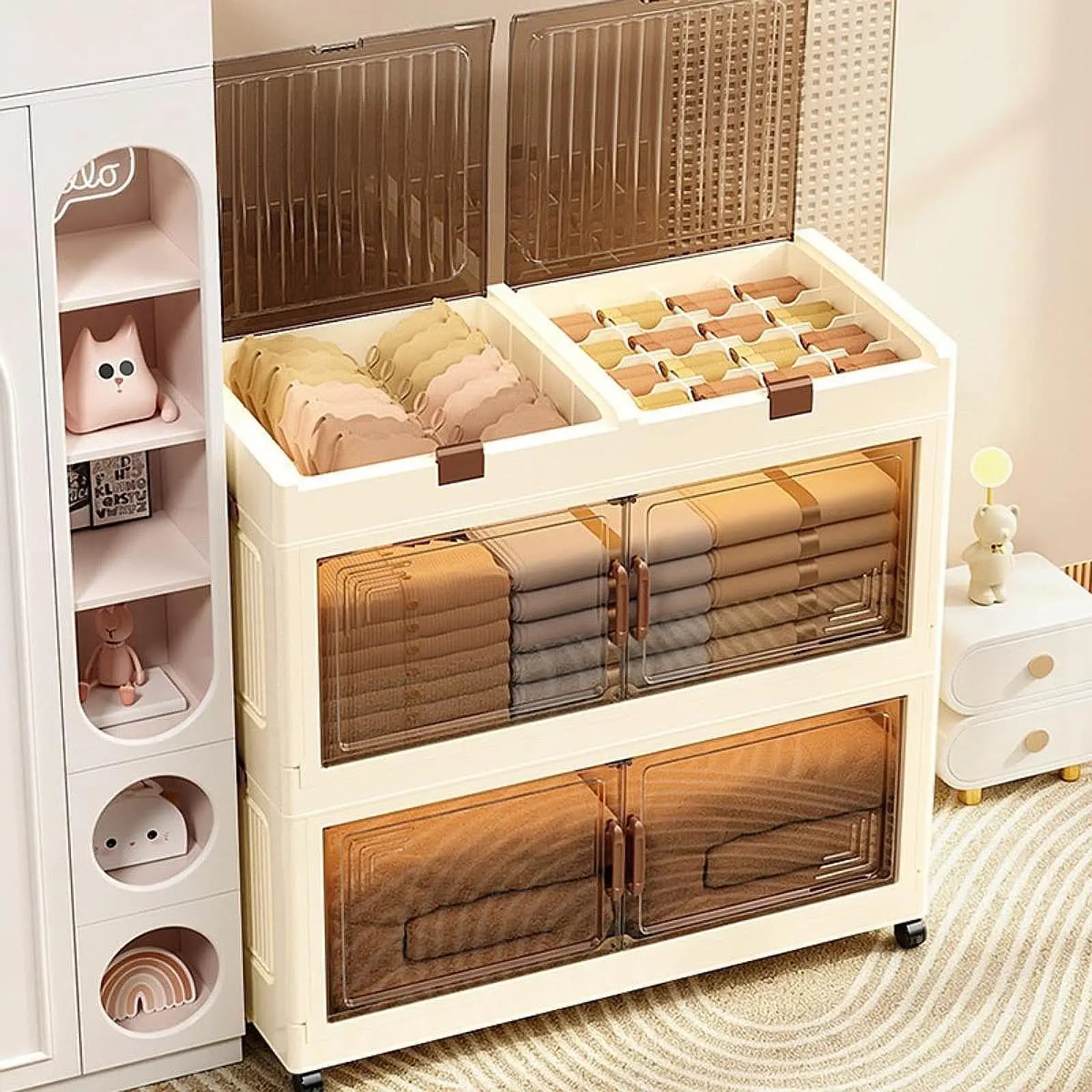 Foldable Storage Cabinet Storage Bin Storage Container Clothes Storage Organizer for Home