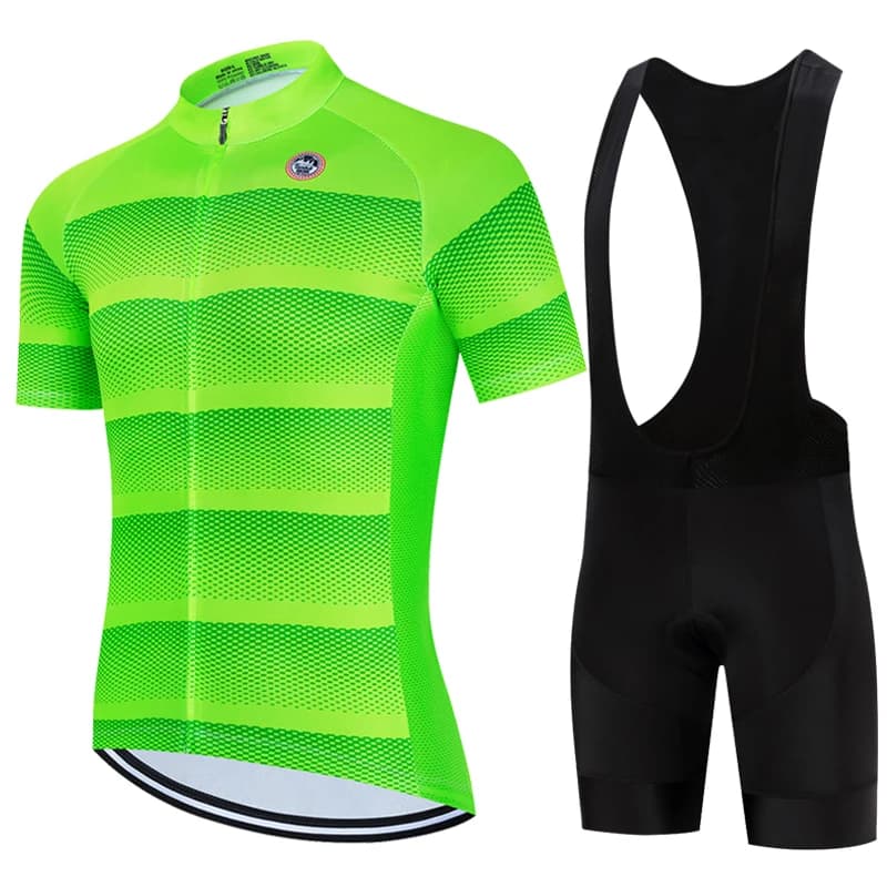Completo da Ciclismo Verde Brillante: Maglia e Salopette Pro Team per Uomo e Donna, Abbigliamento Bici ad Asciugatura Rapida 2026