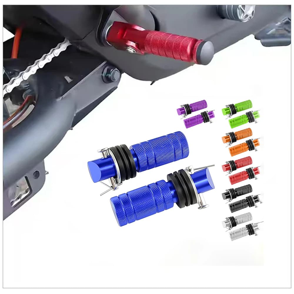 Pedane Universali per Moto in Lega di Alluminio Zigrinato, Set di Ricambio per Yamaha Honda Kawasaki Suzuki, Antiscivolo e Durevoli