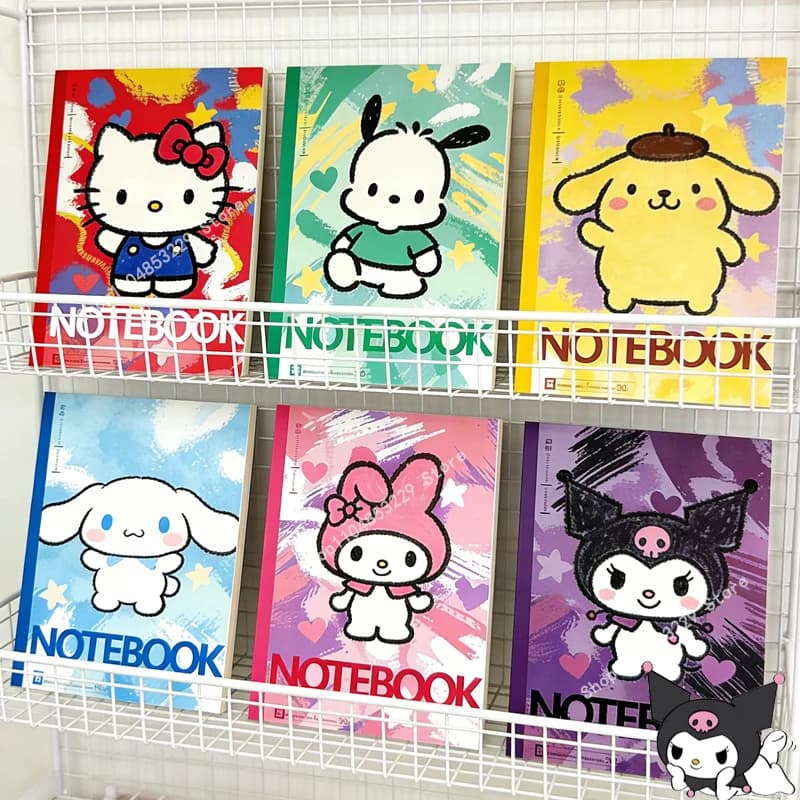 Quaderno B5 Sanrio per Acquerello, Regalo di Compleanno per Bambini, Merchandising Anime Cartoon, Libro da Disegno, Quaderno a Righe, Quaderno Scolastico