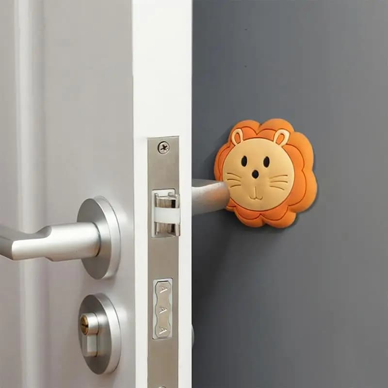 Fermaporta in silicone a forma di cartone animato, protezioni autoadesive per maniglie, ammortizzatori silenziosi antiurto, tappetini da parete per la casa