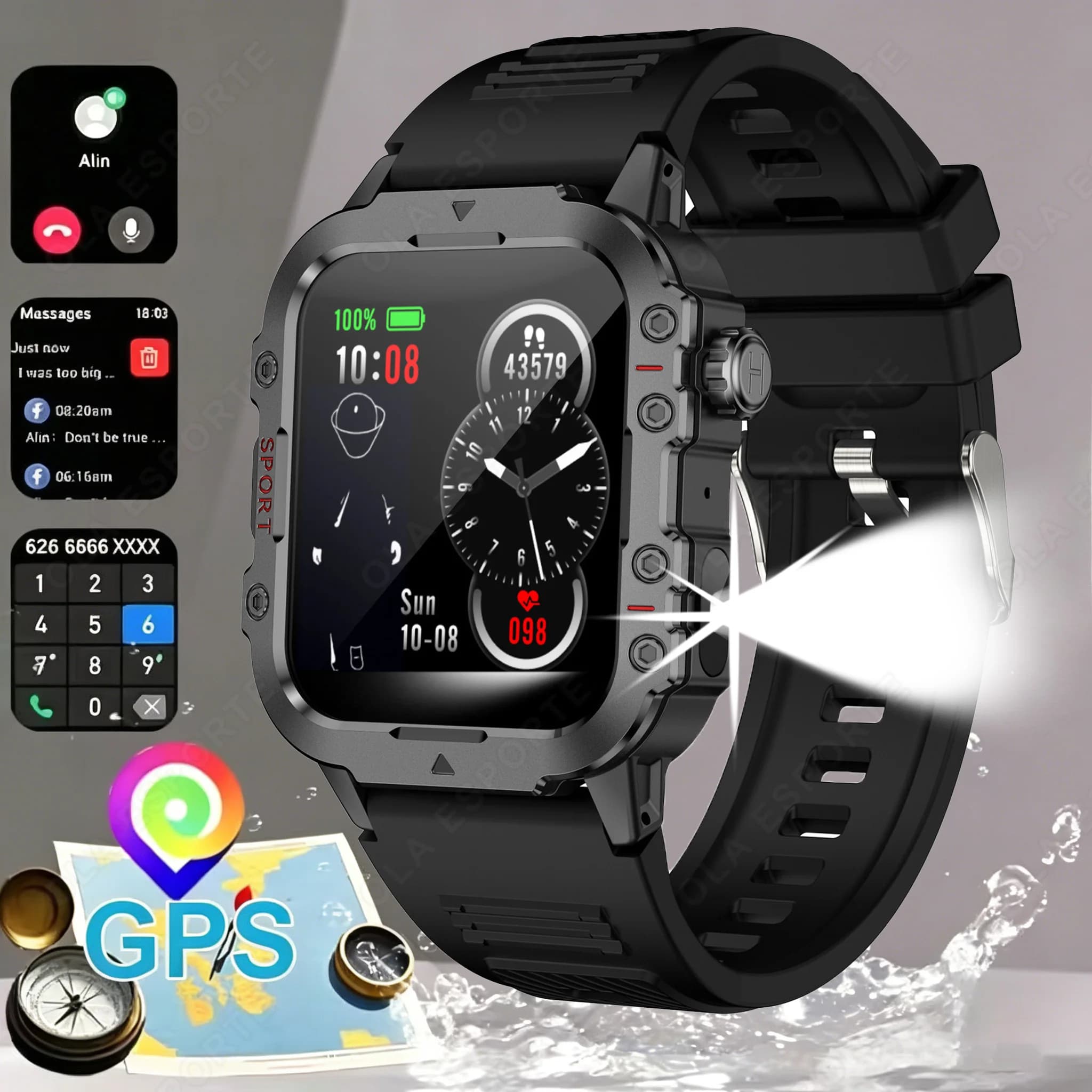 Nuovo Smartwatch 2025 con Funzione Telefono Android, Schermo a Colori da 1.44'', Chiamate Bluetooth, Monitoraggio Ossigeno nel Sangue/Pressione Sanguigna, per Uomini e Donne