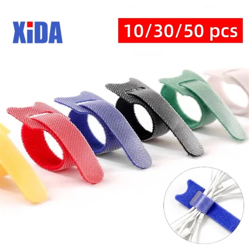 10/30/50 pz 12x150mm fascette riutilizzabili chiusura a strappo nastro biadesivo Nylon Velcros fascette per cavi Velcros Strap Wire fai da te