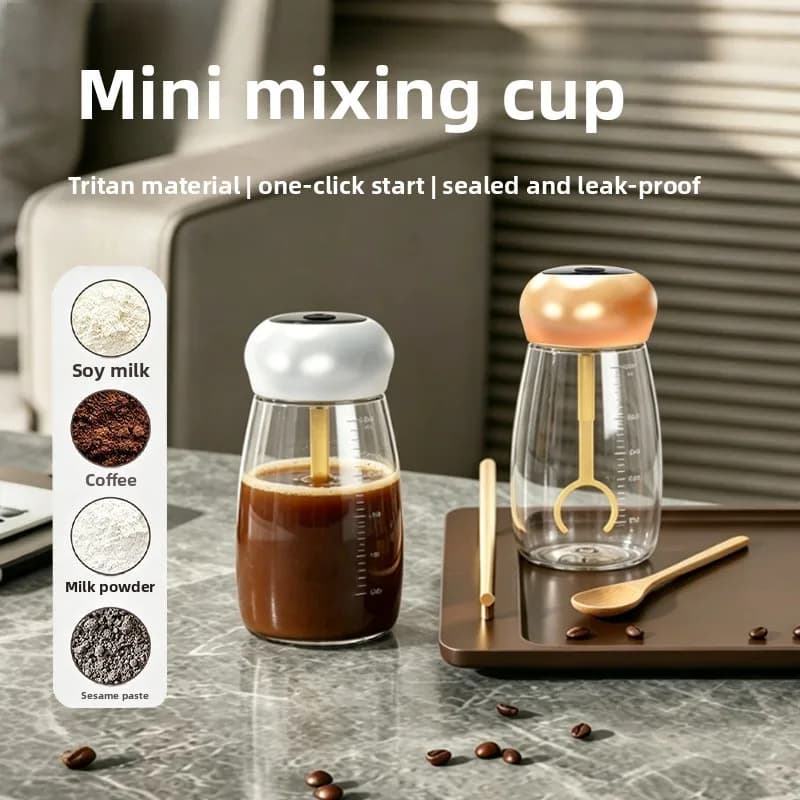 New Mini Mixing Cup Temperature Display Food Grade Material Protein Powder Shaking Cup Milk Powder Mixing Bottle