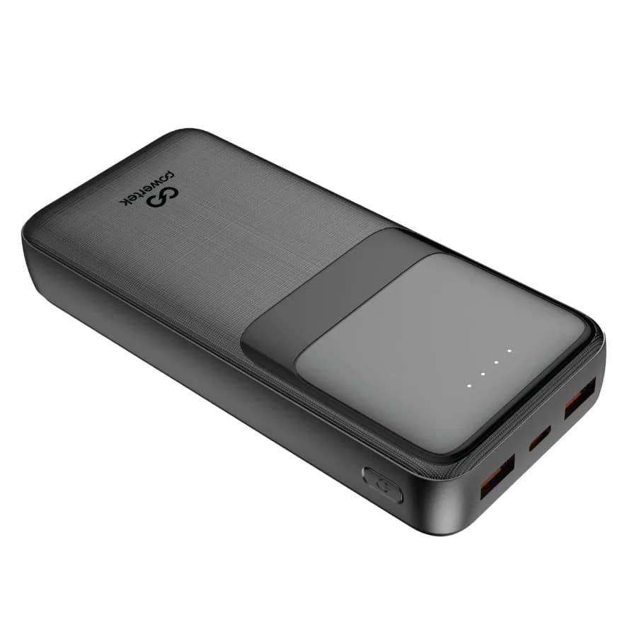 Caricabatterie portatile Powertek 20 000mAh PD Power Bank con USB-C Nero