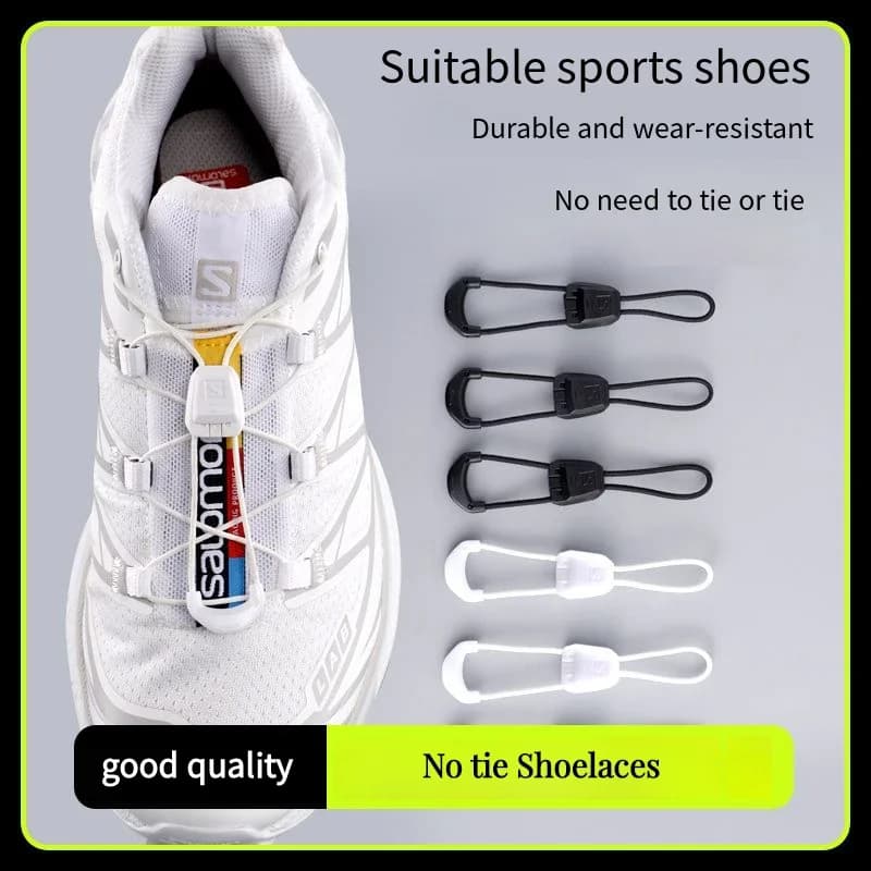 Lacci per scarpe senza cravatta Lacci per scarpe da tennis rotondi elastici senza cravatte Scarpe da ginnastica da corsa Lacci per scarpe per bambini adulti bianche nere Accessori