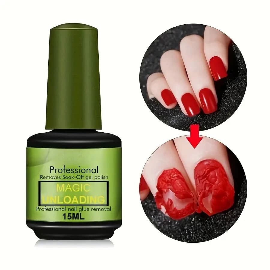 15ml Magic Polish Glue Nail Art Manicure Gel Easy Remove Synthetic Fingernail Tip Cleaning Remover Gel Women